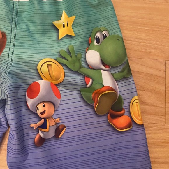 Super Mario Bros Swimming Shorts Trunks Luigi Yoshi Donkey Kong Large 10-12 - Picture 5 of 6